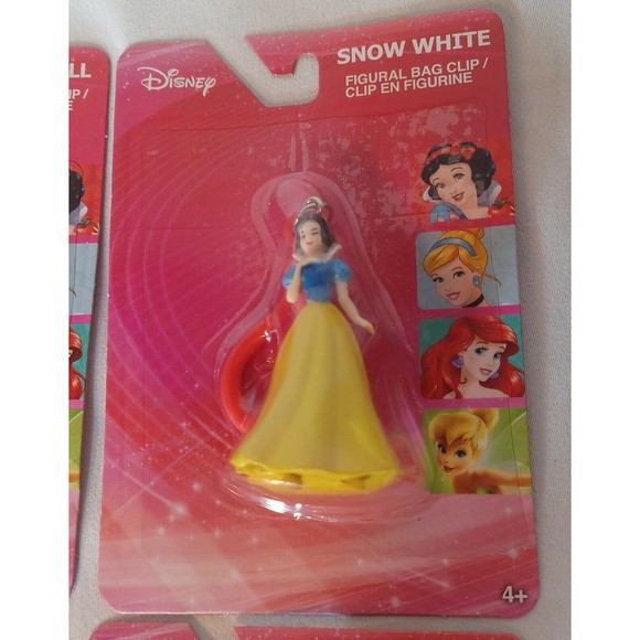 Disney Princess 4 Figural Bag Clips Snow White Cinderella Ariel Tinkerbell - Picture 3 of 6